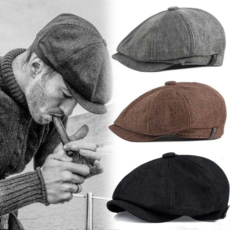 Men Casual Peaky Blinders Hat Spring Autumn Retro Beret Hats Wild Casual Hats Unisex Wild Octagonal Cap Girl Newsboy English Hat