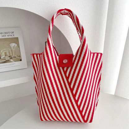 Vintage Striped Knitted Handbag