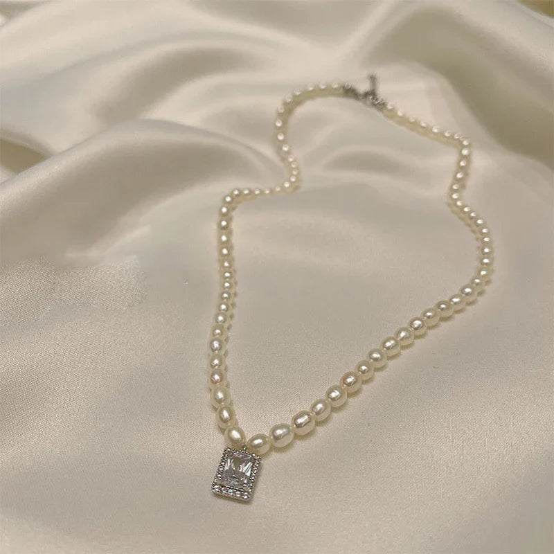 Pearl Crystal Layered Necklace