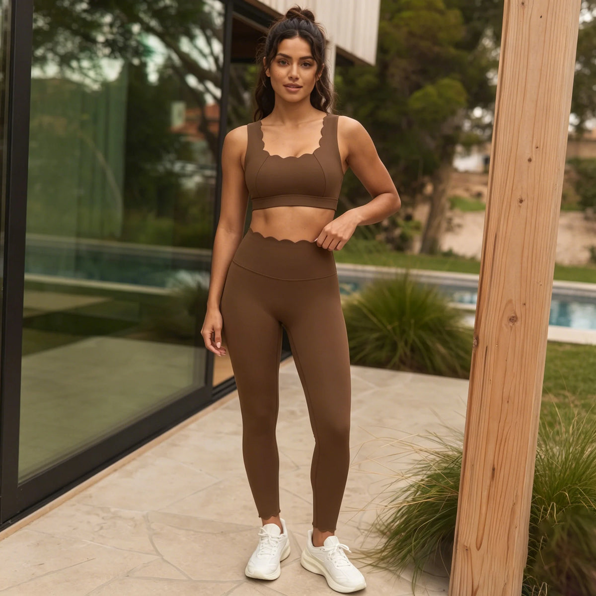 Women Cross Backless Sports Bra with Pads High Waist Yoga Leggings Set High Elastic Slim Fit Summer Running Gym Activewear