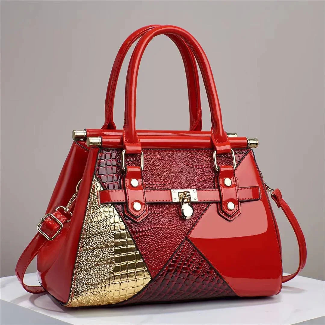 Noir Éclat Croc Luxe Handbag