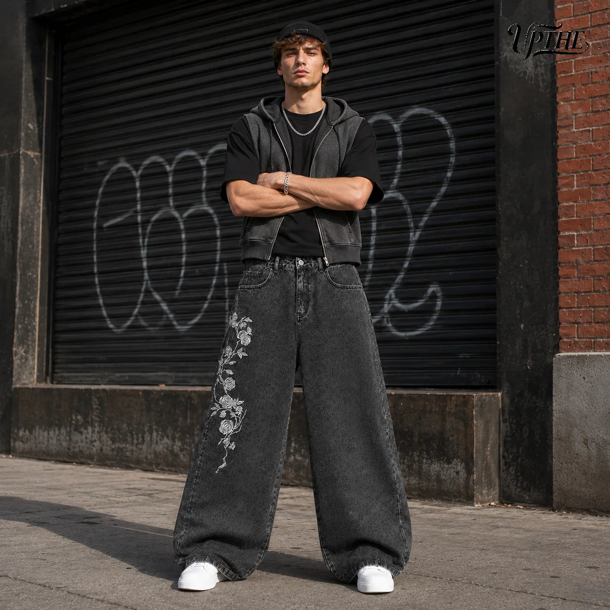 Noir Rose Street Baggy Jeans