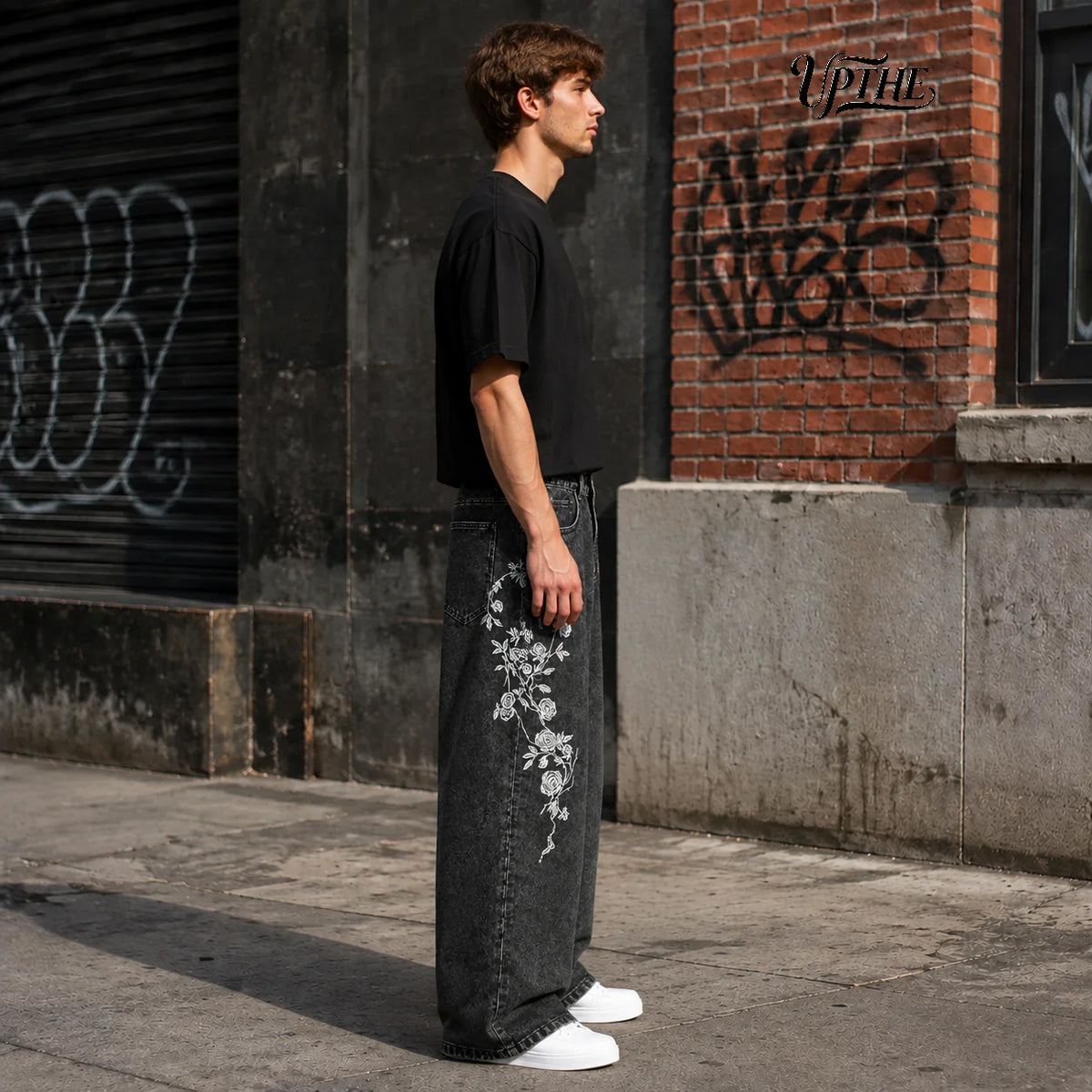 Noir Rose Street Baggy Jeans