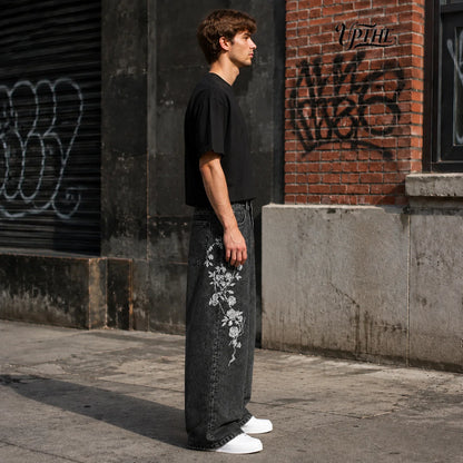Noir Rose Street Baggy Jeans