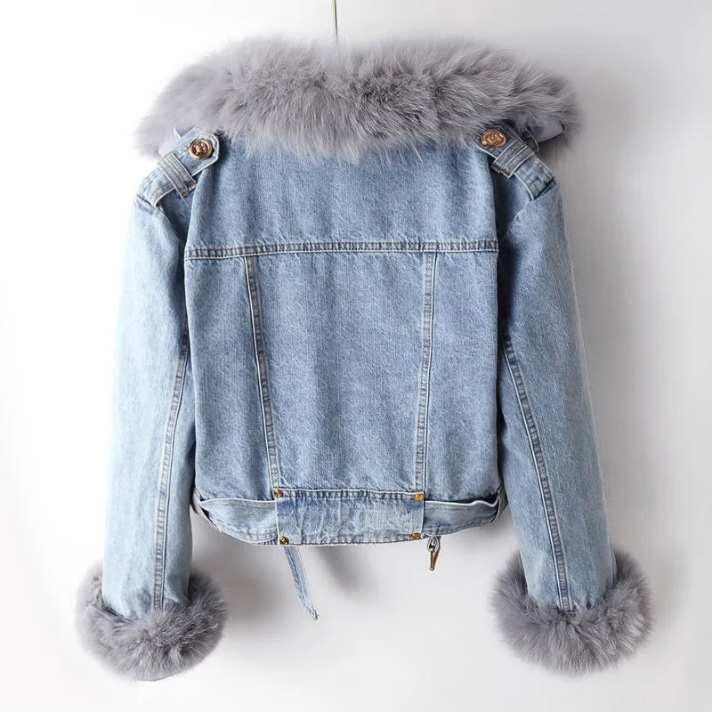 Elara Fur Denim Jacket