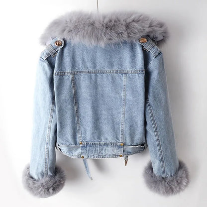Elara Fur Denim Jacket