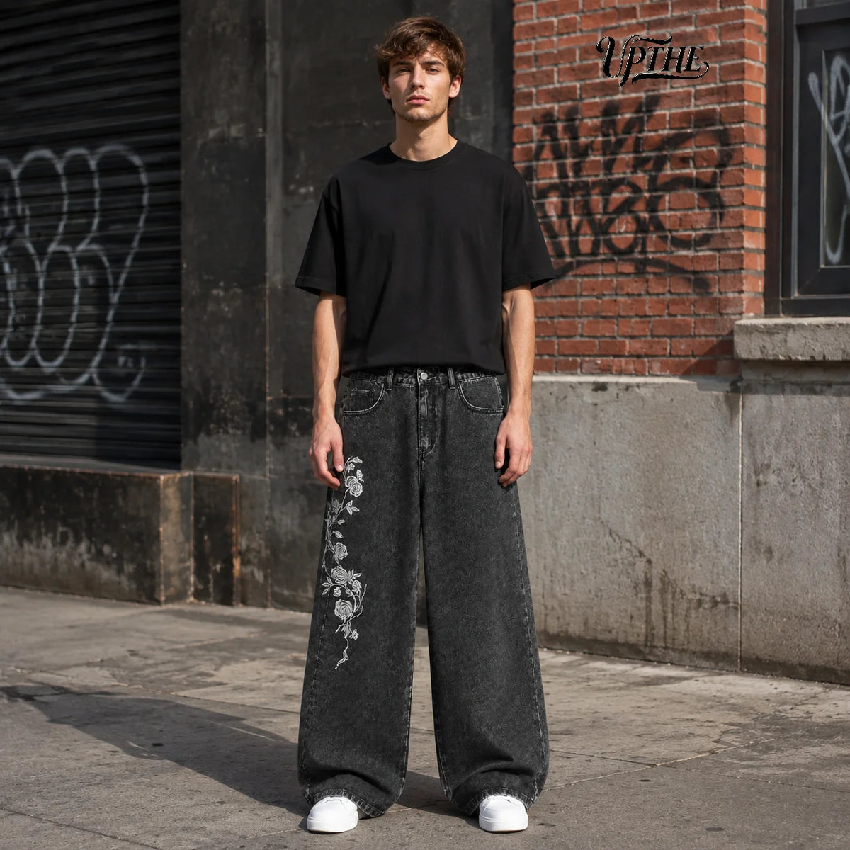 Noir Rose Street Baggy Jeans