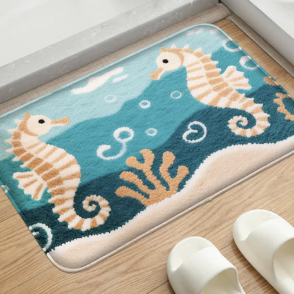 Coastal Waves Anti-Slip Bathroom Rug