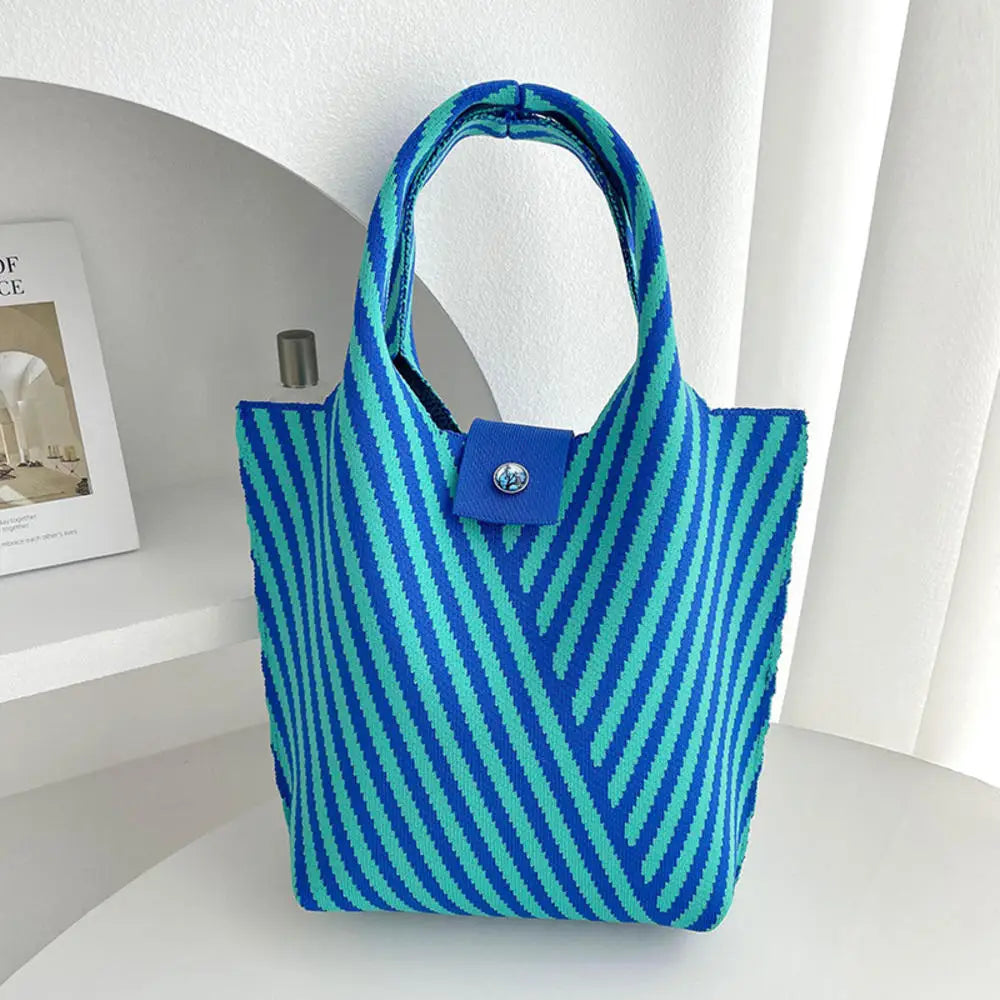Vintage Striped Knitted Handbag
