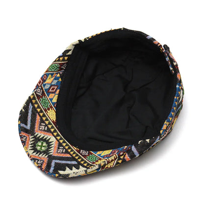 Vintage Tribal Flat Cap