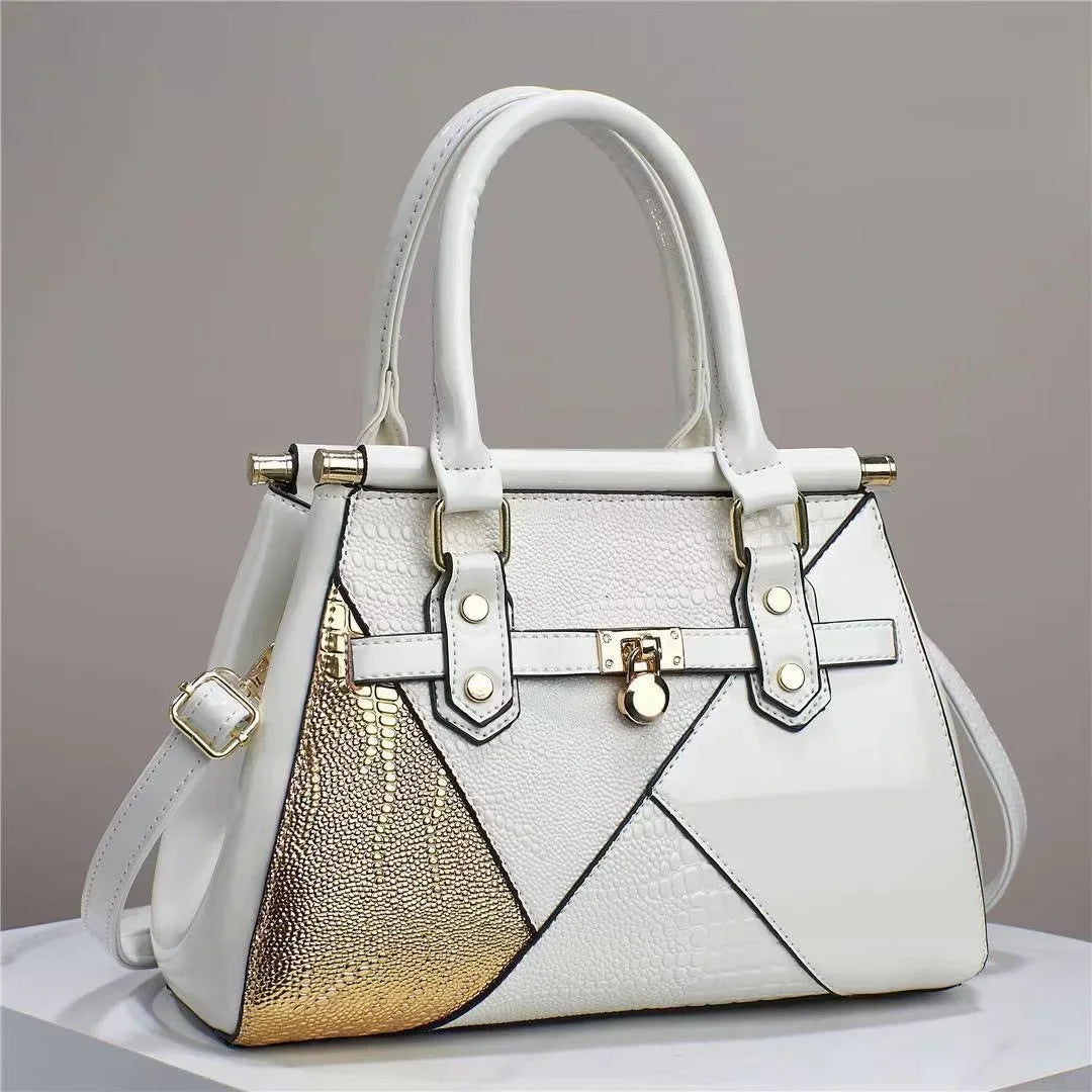 Noir Éclat Croc Luxe Handbag