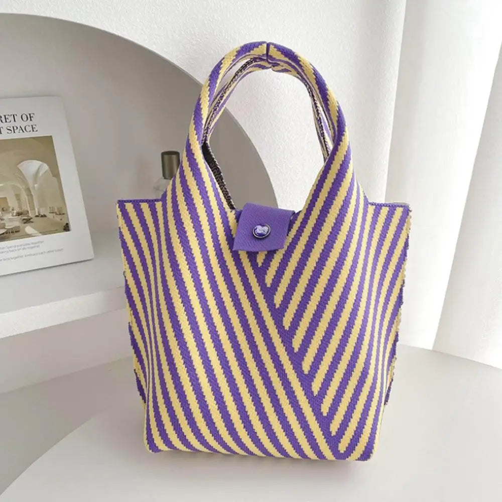 Vintage Striped Knitted Handbag