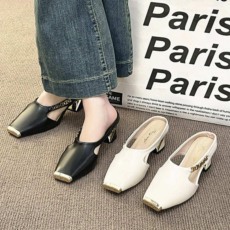Auréa Chain Mule Heels