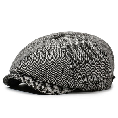Unisex Casual Newsboy Hat for Travel, Shopping & Vacation - Retro Beret for Spring, Autumn & Winter