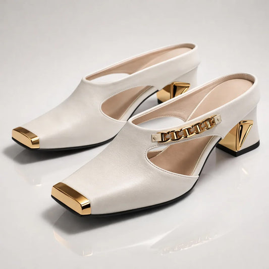 Auréa Chain Mule Heels