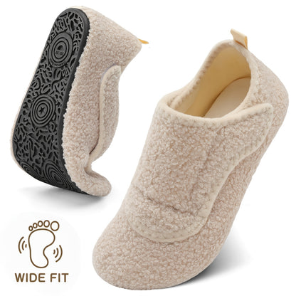 Women'S Wide Slippers with Rubber Sole Soft Lightweight House Slippers Socks, Indoor Shoes, Comfortable Adjustable for Home Bedroom Travel Yoga, Unisex, Multi-Color Flat Shoes., Women Shoes