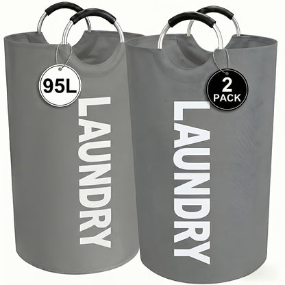 2pcs Large Laundry Basket | Foldable, Elevated, High Quality With Half Ring Handle Design | Brand: Moonrise