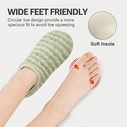 Women And Men All-Season Style Rubber Sole Soft-Lightweight Flat Shoes Non Slip House Gifts for Couple Slipper Designed for Wide Feet, Women Shoes