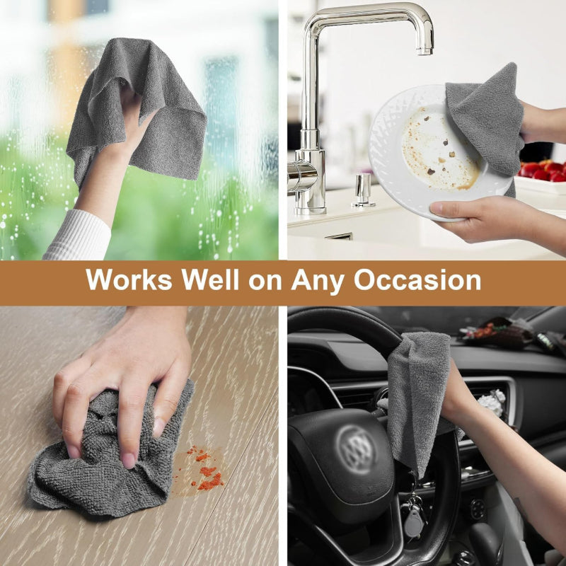 60pcs Gray Tear-off Cleaning Cloths, Car Cleaning Towel Rolls, Reusable Cleaning Cloths, Easy-to-tear Towel Rolls, Household Kitchen Towel Rolls, Car Wash Cloths, Suitable for Car, Living Room, Bedroom, and Kitchen Cleaning Products