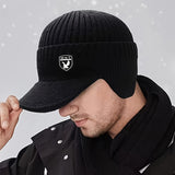 1pc Men's Winter -Lined Thickened Cold Weather Hat, Outdoor Cycling Windproof Warm Winter Ear Protection Beanie Hat, Suitable for Outdoor Travel Warmth, Thick Cycling Cold-Proof Ear Protection Ted Hat, Suitable for Christmas parties, festive outfits