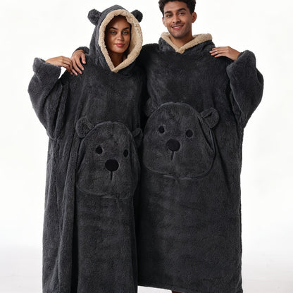 Winter Style--Fleece Style--Christmas--New Year Style--Extra Long, Extra Large, And Extra Thick--Bear Pocket--Men'S Novelty Hoodie--Machine Washable--13 Colors Available--Recommended Height 64.17inch-74.8inch/Recommended Weight 110.23LB-220.46LB--One Size