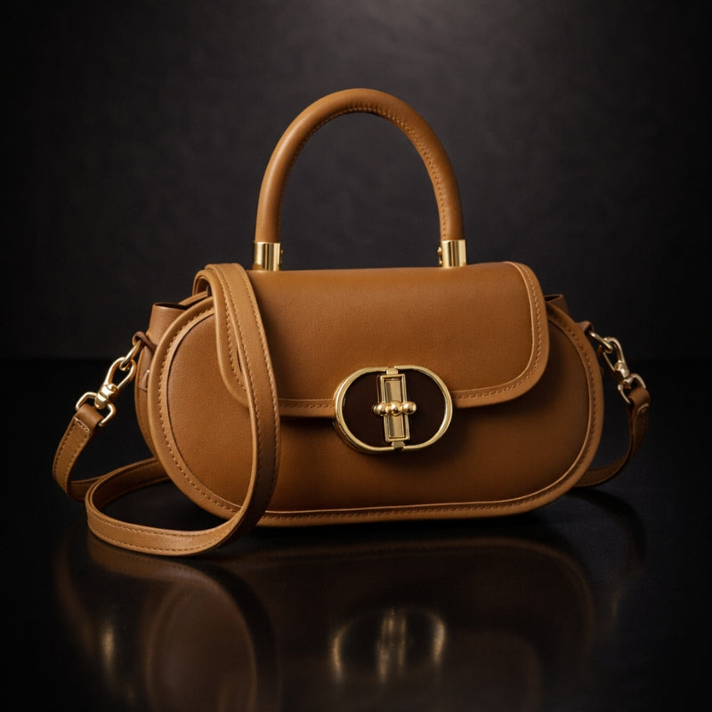 The Aurelia Camel Mini Top Handle Bag