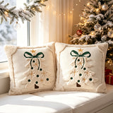 Evergreen Bow Christmas Pillow Cover