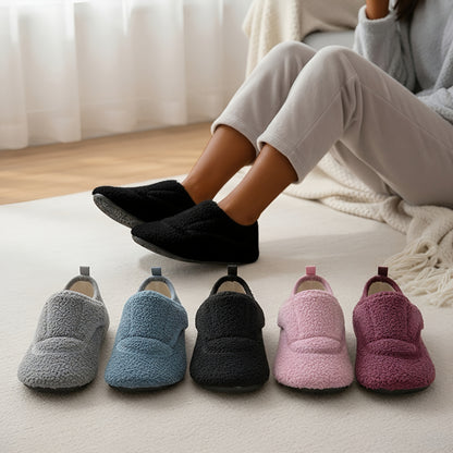 Women'S Wide Slippers with Rubber Sole Soft Lightweight House Slippers Socks, Indoor Shoes, Comfortable Adjustable for Home Bedroom Travel Yoga, Unisex, Multi-Color Flat Shoes., Women Shoes