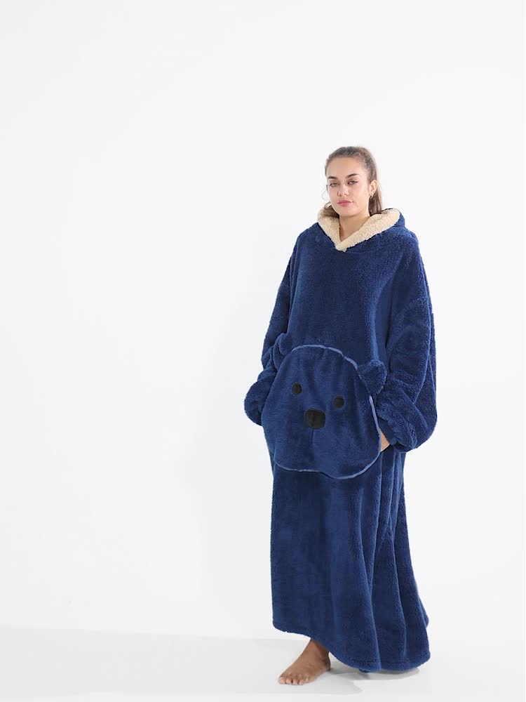 Winter Style--Fleece Style--Christmas--New Year Style--Extra Long, Extra Large, And Extra Thick--Bear Pocket--Men'S Novelty Hoodie--Machine Washable--13 Colors Available--Recommended Height 64.17inch-74.8inch/Recommended Weight 110.23LB-220.46LB--One Size