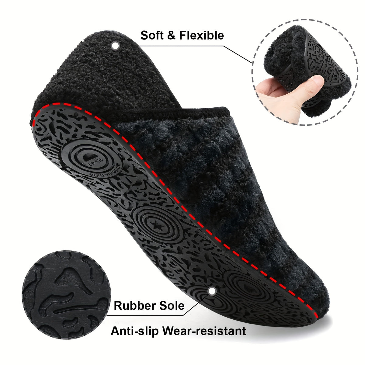Women And Men All-Season Style Rubber Sole Soft-Lightweight Flat Shoes Non Slip House Gifts for Couple Slipper Designed for Wide Feet, Women Shoes