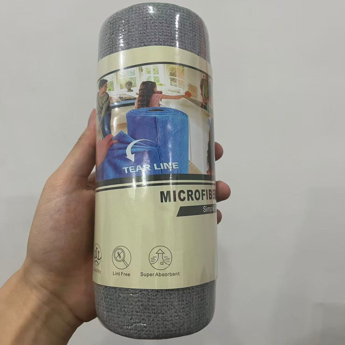60pcs Gray Tear-off Cleaning Cloths, Car Cleaning Towel Rolls, Reusable Cleaning Cloths, Easy-to-tear Towel Rolls, Household Kitchen Towel Rolls, Car Wash Cloths, Suitable for Car, Living Room, Bedroom, and Kitchen Cleaning Products