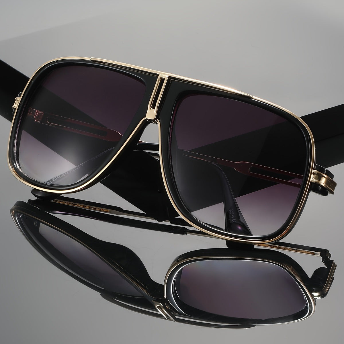 Unisex Large-frame Glasses-black/ Golden Retro Pilot Models-oversized Lenses with Lightweight Design, Suitable for Driving, Parties, Business And Daily Wear-including Glasses Cases-fashion Accessories, High-quality Lenses,