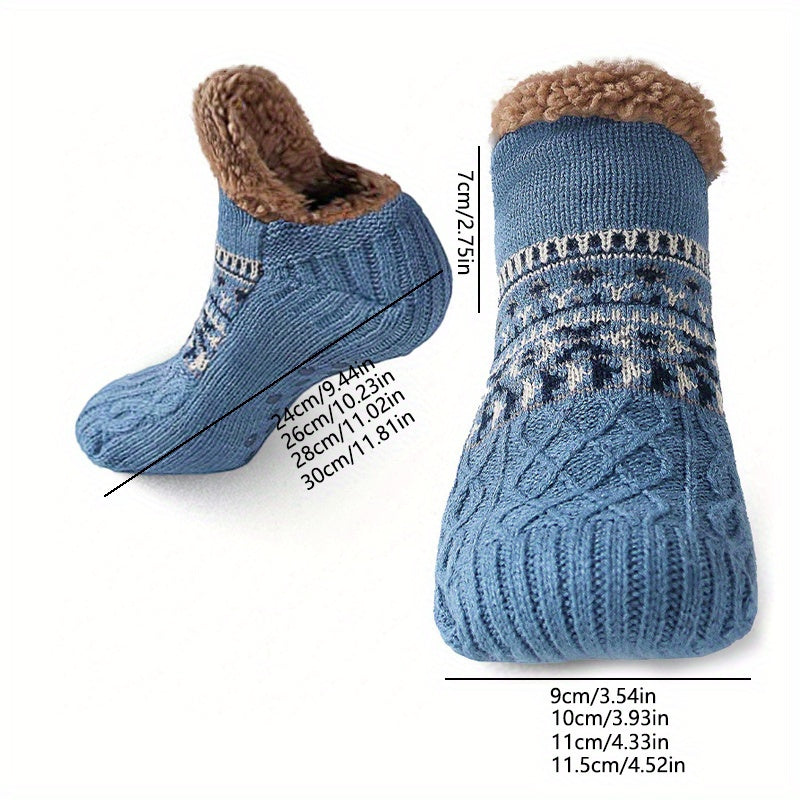 [Cozy Soft Bed Slippers] Men's Cozy And Soft Bed Slippers, Warm City Socks, Knitted And Non-Slip Socks, Suitable for Women As Well, Fluffy Socks