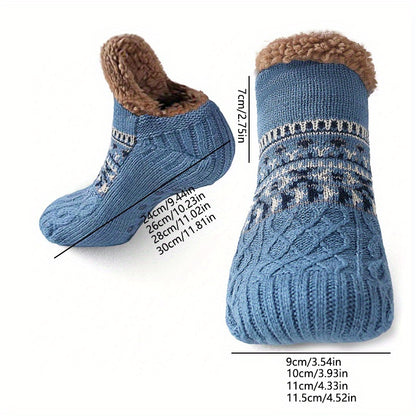 [Cozy Soft Bed Slippers] Men's Cozy And Soft Bed Slippers, Warm City Socks, Knitted And Non-Slip Socks, Suitable for Women As Well, Fluffy Socks