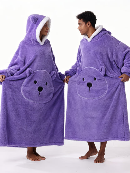 Winter Style--Fleece Style--Christmas--New Year Style--Extra Long, Extra Large, And Extra Thick--Bear Pocket--Men'S Novelty Hoodie--Machine Washable--13 Colors Available--Recommended Height 64.17inch-74.8inch/Recommended Weight 110.23LB-220.46LB--One Size