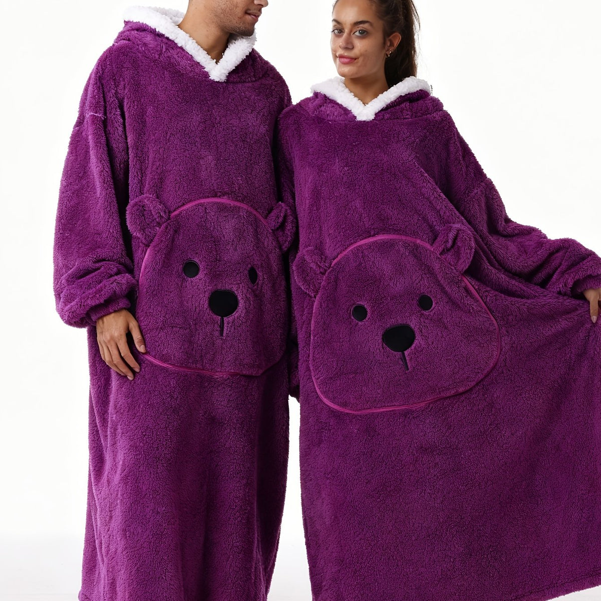 Winter Style--Fleece Style--Christmas--New Year Style--Extra Long, Extra Large, And Extra Thick--Bear Pocket--Men'S Novelty Hoodie--Machine Washable--13 Colors Available--Recommended Height 64.17inch-74.8inch/Recommended Weight 110.23LB-220.46LB--One Size