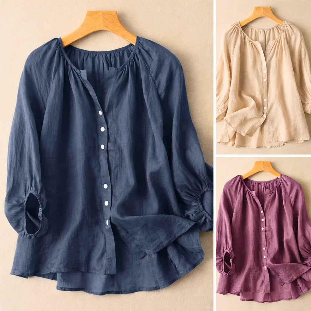 Elara Cotton Linen Top