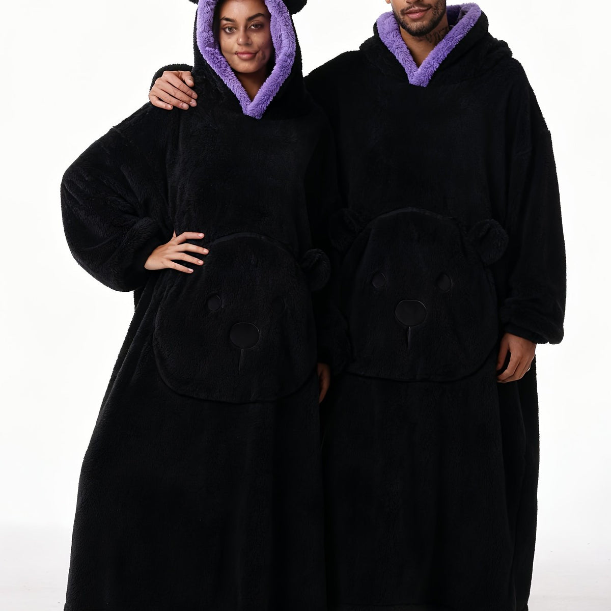 Winter Style--Fleece Style--Christmas--New Year Style--Extra Long, Extra Large, And Extra Thick--Bear Pocket--Men'S Novelty Hoodie--Machine Washable--13 Colors Available--Recommended Height 64.17inch-74.8inch/Recommended Weight 110.23LB-220.46LB--One Size