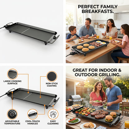 2-in-1 Electric Tabletop Grill and Griddle