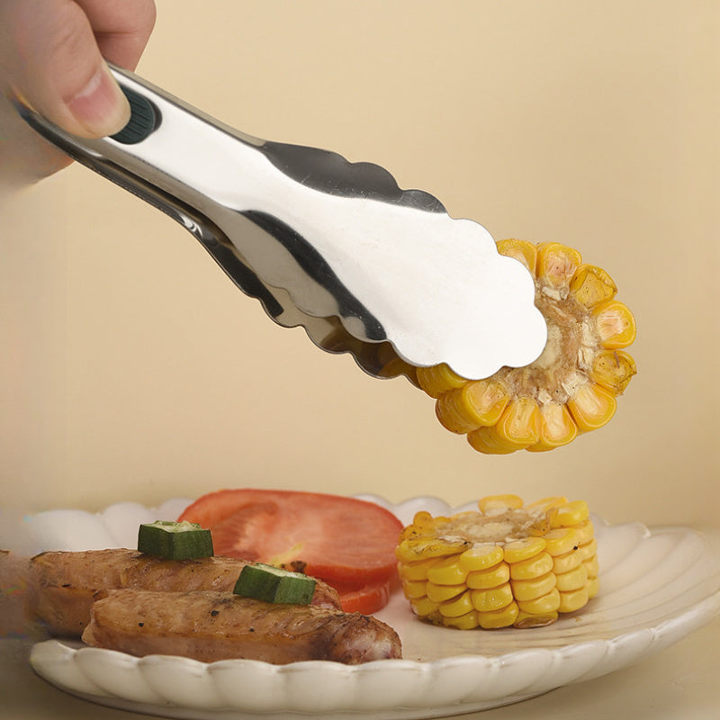 Set of 3 Stainless Steel Food Tongs, Ideal for Buffet And Barbecue, Featuring Silicone Grips for Handling Steak And Other Foods