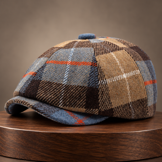 Hudson Vintage Plaid Newsboy Cap