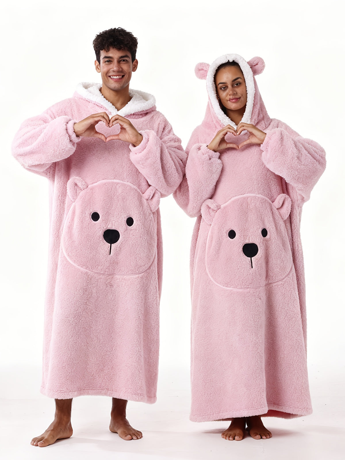 Winter Style--Fleece Style--Christmas--New Year Style--Extra Long, Extra Large, And Extra Thick--Bear Pocket--Men'S Novelty Hoodie--Machine Washable--13 Colors Available--Recommended Height 64.17inch-74.8inch/Recommended Weight 110.23LB-220.46LB--One Size