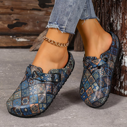 Women's Lightweight Slippers with Geometric/Floral Pattern - Comfortable EVA Work Shoes, Suitable for Healthcare, Garden Use, Indoor and Outdoor Non-Slip Flats, Women Shoes