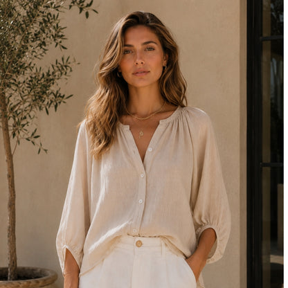 Elara Cotton Linen Top