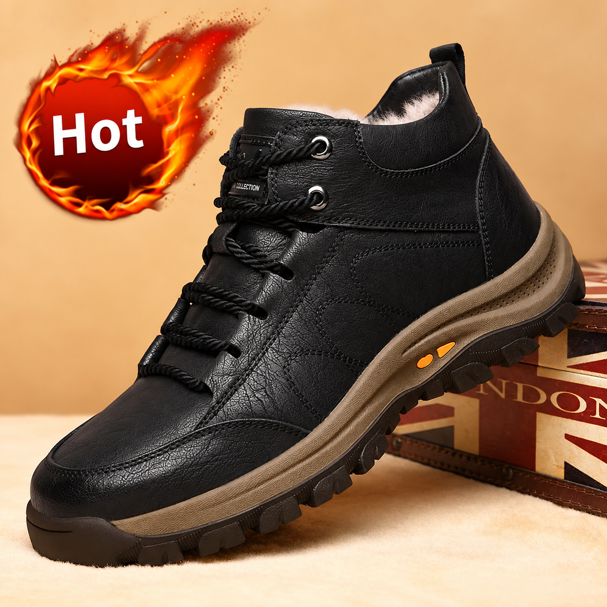 Men’s Leather Winter Ankle Boots