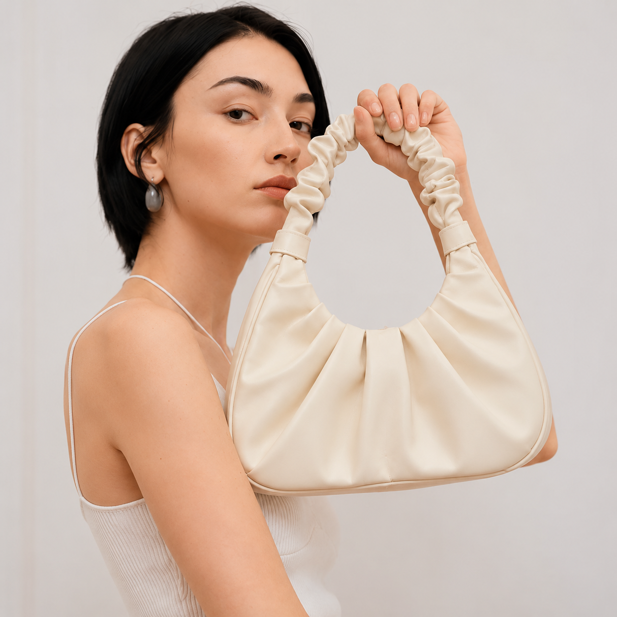 Luna Ruched Hobo Bag