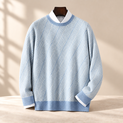 Chevron Knit Crewneck Sweater